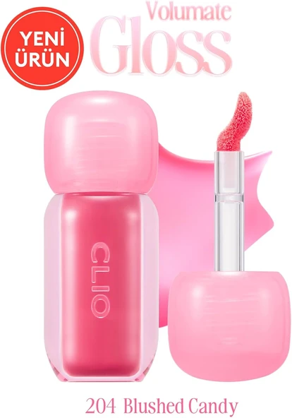 Clio, Pigmentli, Parlak Bitişli Dolgunlaştırıcı Lip Gloss Volumate Gloss 204 Blushed Candy ürün görseli 1