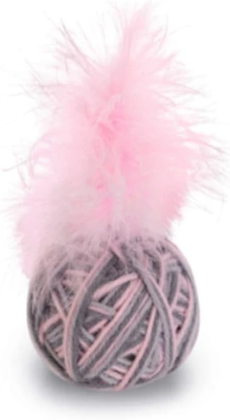 Beeztees Oyuncağı, Top Tüylü, Yün, Pembe Gri, 5Cm ürün görseli 1