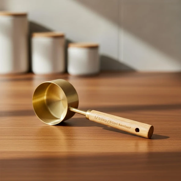 Bambum Escala Ahşap Saplı Gold Ölçü Kaşığı 80 Ml ürün görseli 1
