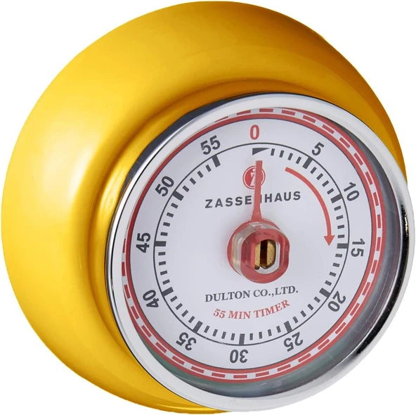 Zassenhaus Mutfak, Klasik Mekanik Pişirme Zamanlayıcısı (Sarı), 2,75 Inç ürün görseli 1