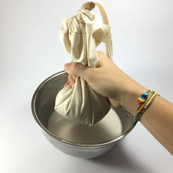 Yofu Yoga And Food Bitkisel Süt Süzme Kesesi (35X50Cm; 30X35Cm; 25X25 Cm)%100 Ağartılmamış Ham Pamuk Badem Sütü, Fındık Sütü, Yeşil Sebze Suyu Süzme - Organik Pamuk Kese (25X25) ürün görseli 1