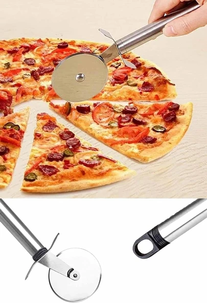 Orret Metal Saplı Pizza Ruleti: Paslanmaz Çelik Pizza Kesme Bıçağı, Profesyonel Kesim Için Dayanıklı Tasarım ürün görseli 1