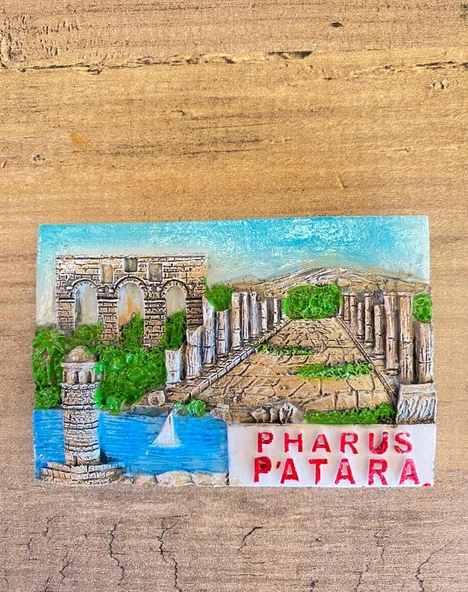 Antik Pharus Patara Mıknatıslı Dekoratif Magnet, Tarihi Kalıntı Temalı, El Yapımı Buzdolabı Süsü ürün görseli 1