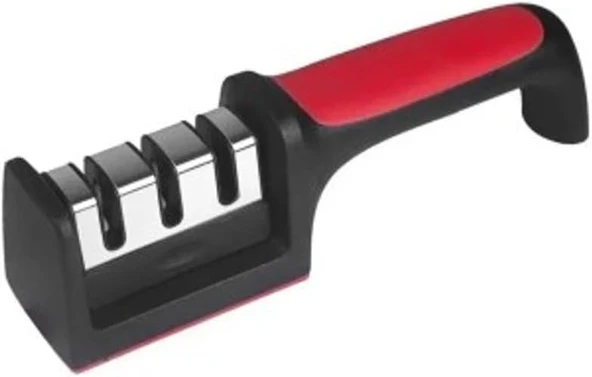 3 Kademeli Bileyici, Mutfak Bıçakları Için, Profesyonel Sonuç Ergonomik Tasarım Seramik Taş Elmas, Siyah Krom Kaplama ürün görseli 1