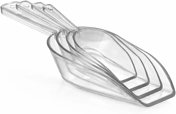 4’Lü Ölçü Kaşığı Seti 60-80-120-240 Ml – Şeffaf Çok Amaçlı Ölçü Küreği | Bpa Free Mama, Bakliyat Kahve İçin ürün görseli 1