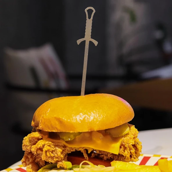 Kamp Ayısı® Sword™ 6 Adet Paslanmaz Çelik Burger Şişi ürün görseli 1