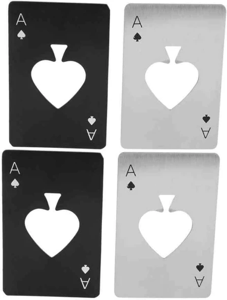 Valkyrie 4 Adet Poker Kart Paslanmaz Çelik Şişe Açacağı ürün görseli 1
