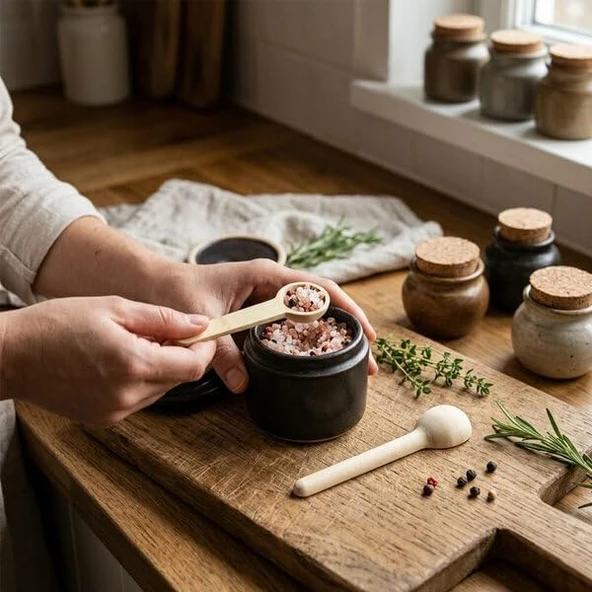 Ahşap Bambu Baharat Kaşığı, 2.8 Cm, 5 Adet, Mutfak Kullanımı Için Küçük Servis Küreği ürün görseli 1
