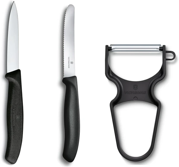 Victorinox Soyma Bıçağı Seti, 3 Parça Siyah ürün görseli 1
