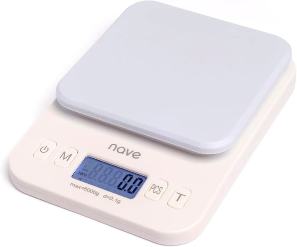 Nave Dijital Mutfak Tartısı, 6Kg/0.1G Lcd Ekranlı Yüksek Hassasiyetli Gıda Ölçeği, Çoklu Ünite (G/Oz/Ml/Lb), Pille Çalışır - Kuaför Salonu Için Pişirme, Pişirme Ağırlık Renk Ölçeği Için ürün görseli 1