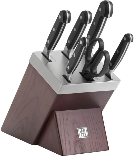 Zwilling 7 Parça Kendinden Bilemeli Blok Set, Doğal Ahşap Gümüş Rengi ürün görseli 1