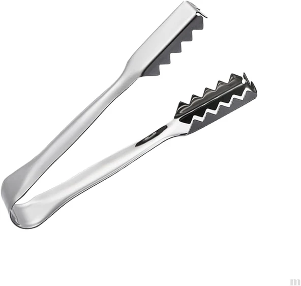 Metal 16 Cm Buz Maşası | Tırtıklı Profesyonel Servis Maşası | 4.5 Cm Ağız Açıklığı | Dayanıklı Mutfak Gereci ürün görseli 1
