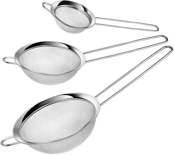 Çelik, Çay Süzgeci Seti, Yuvarlak, 3'Lü Set, 6X6/7X7/9X9 Cm, Bulaşık Makinesinde Yıkanabilir ürün görseli 1