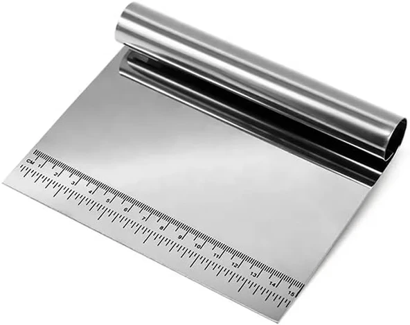 Fethi̇ye Toptan Çelik Spatula,Metal Hamur Sıyrıcı,Pasta Sıyırma Aparatı,Hamur Dilimleyici,Pasta Pastacılık İçin Çelik Şekillendirici Hamur Porsiyonlayıcı ürün görseli 1