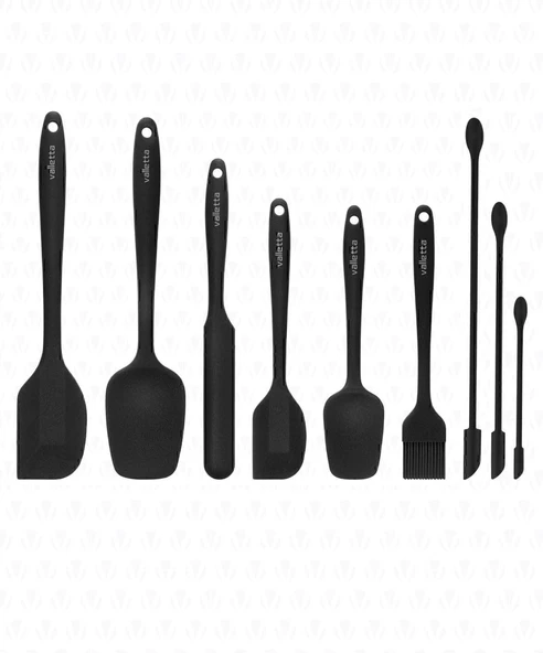 Valletta Vlt1170 Drongo 9'Lu Spatula Set Si̇yah ürün görseli 1