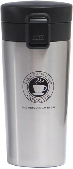 Kilitli 304 L Çelik Gri 500 Ml Kahve Termos Mug Cin406Gr ürün görseli 1