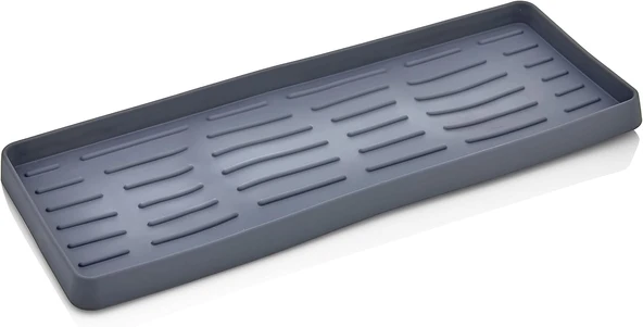 Ata Silikon Sabunluk Organizer, Sabunluk Altlığı, Sıvı Sabun Standı Antrasit 26X10 Cm ürün görseli 1