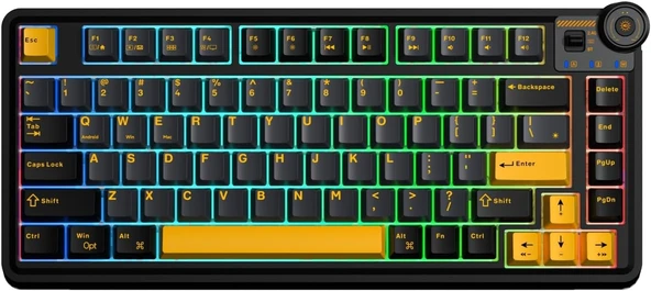 Aula Au75 3 Modlu Rgb Swap Mekanik Tkl Seiya Switch Makrolu Klavye Siyah ürün görseli 1