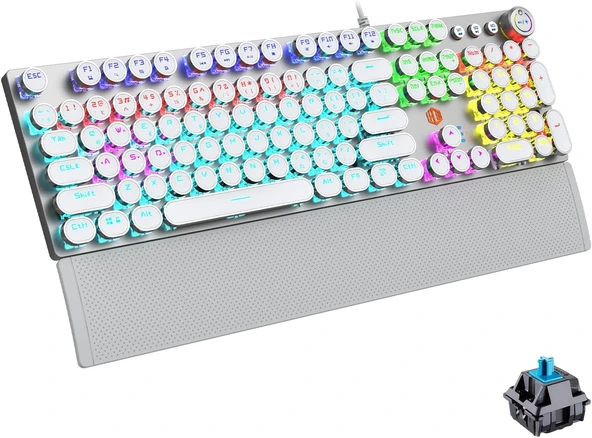 Lecoo Kg1102 Usb Kablolu Switch Makro Tuşlu Rgb Led Aydınlatmalı Mekanik Türkçe Q Metalik Klavye ürün görseli 1