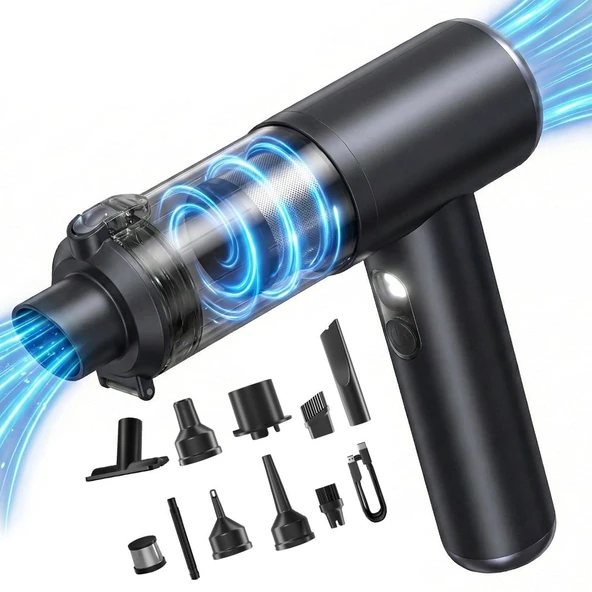 Snapron SNV-3001 100W 17000PA Şarjlı Mini Araç Ve Ev Süpürgesi + EVA Taşıma Çantalı Çok Fonksiyonlu Set ürün görseli 1