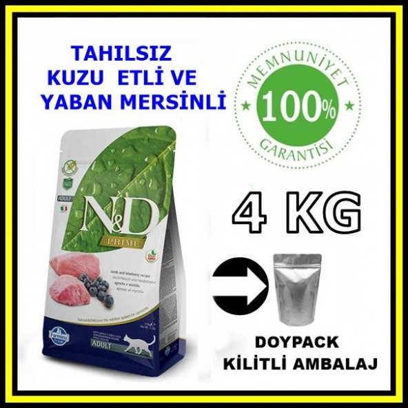 N&D tahılsız kuzu etli yetişkin kedi maması 4 kg açık mama ürün görseli 1