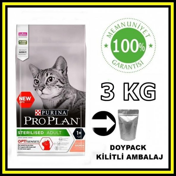 ProPlan sterilised somonlu kısırlaştırılmış kedi maması 3 kg açık mama ürün görseli 1