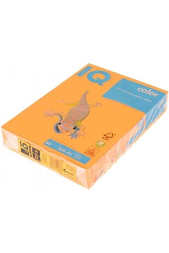 Mondi IQ Color Renkli Kağıt A4 80 Gr Fosforlu Turuncu 500 Lü (1 Koli 5 Paket) ürün görseli 1