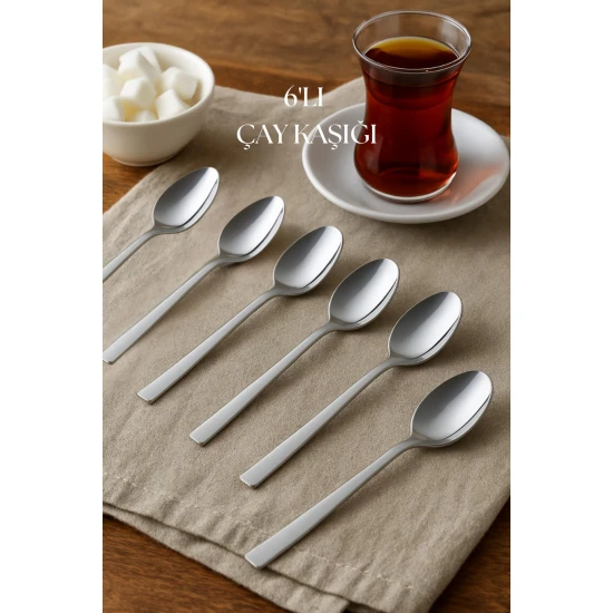 Paslanmaz Çelik 6’Lı Çay Kaşığı Seti
