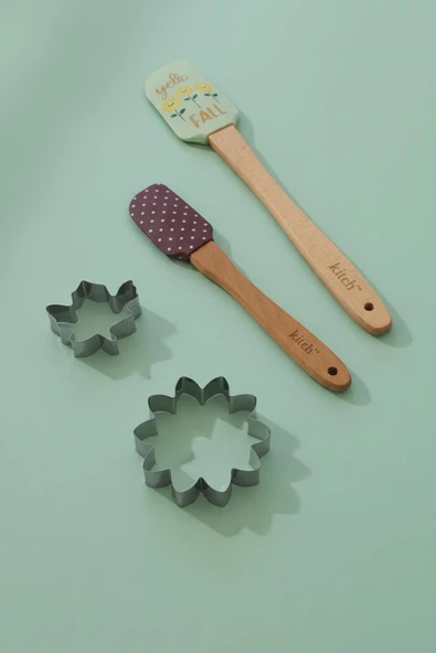 4’Lü Kurabiye Kalıplı Spatula Seti