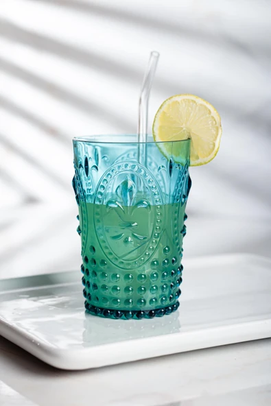 Akrilik Aquamarin Tekli Kısa Bardak & Su Meşrubat Kahve Yanı Bardağı 400 Ml ( Cam Değildir )