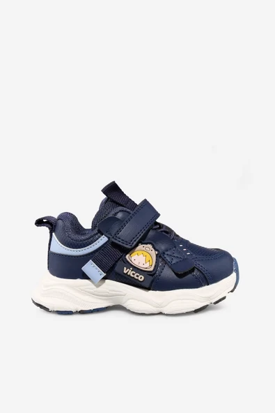 Vicco Filika Bebe Lacivert Cırtlı Lastikli Spor Ayakkabı
