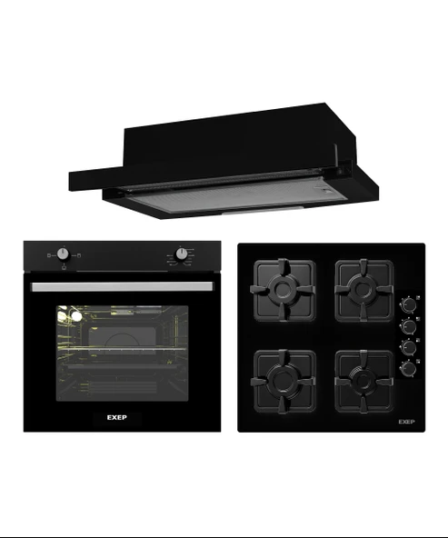 EXEP İVORY SİYAH 3 LÜ ANKASTRE SET (E5E-EO320-EF200) ürün görseli 1
