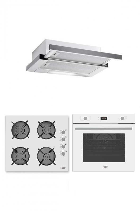 Exep Trea Beyaz 3 Lü Ankastre Set ( E4e-Eo320-Ef260) ürün görseli 1