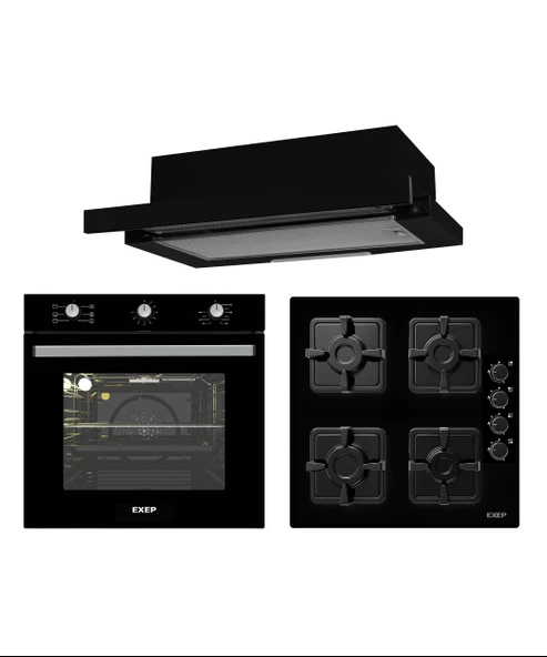 EXEP  BEGİN SİYAH 3 LÜ ANKASTRE SET (E5E-EO320-EF240) ürün görseli 1