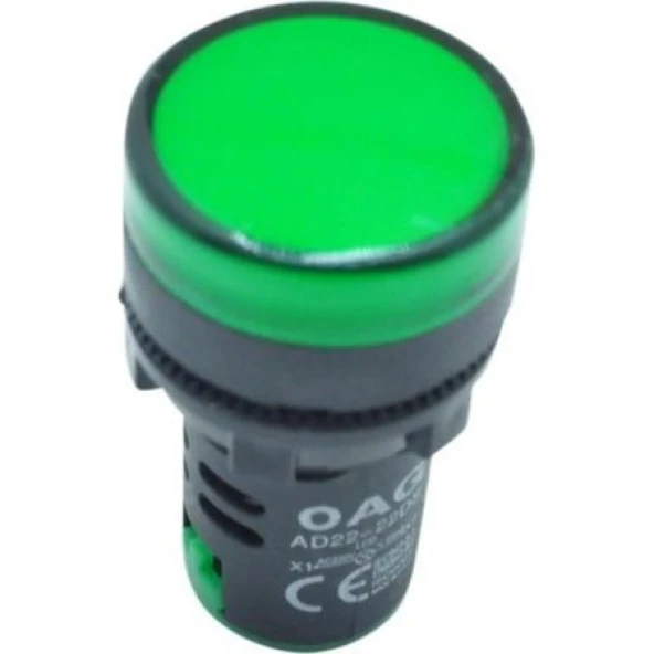 220V Led Sinyal Lambası 22Mm Yeşil ürün görseli 1