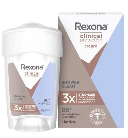 Rexona Clinical Protection Shower Clean Kadın Stick 45 ml ürün görseli 1