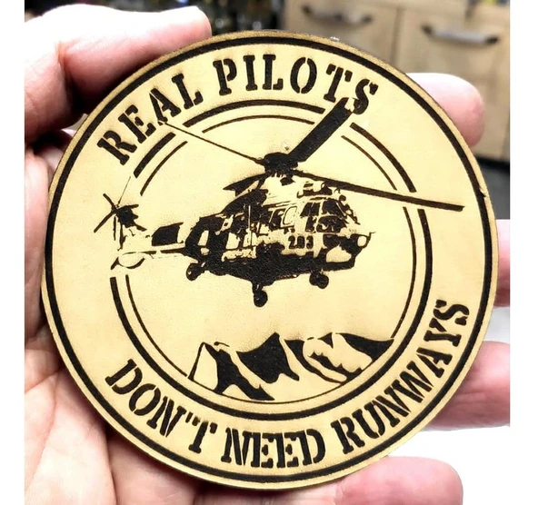 REAL PILOTS DONT NEED RUNWAYS COUGAR Deri PEÇ - Arma - Askeri Patch - Resim 2