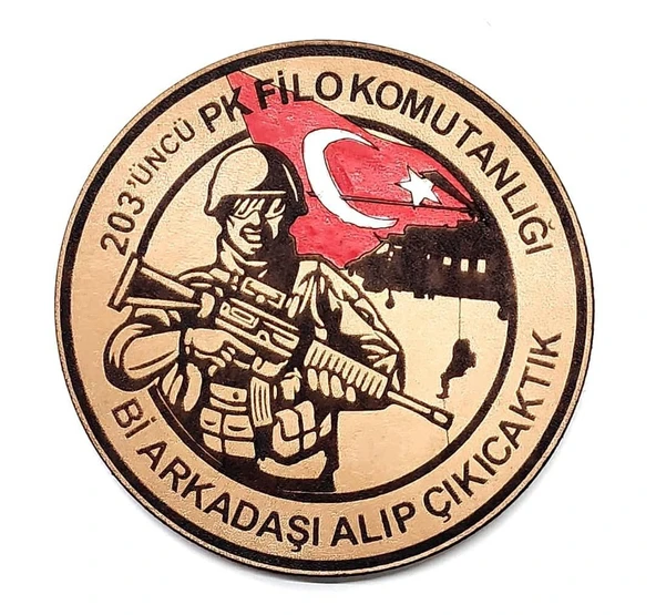 203 FİLO Bİ ARKADAŞI ALIP ÇIKICAKTIK Deri PEÇ - Arma - Askeri Patch ürün görseli 1
