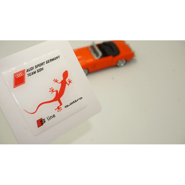 Audi S Line Quattro Gecko Logo Motor Kapağı Damla Silikon Plaka Logo Arma Amblem Yeni Stil ürün görseli 1