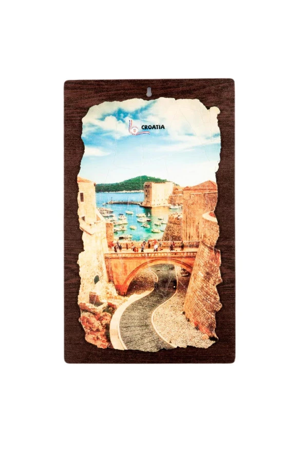 Hırvatistan Temalı Ahşap Fresco Tablo - Resim 2