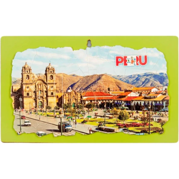 Peru Temalı Ahşap Fresco Tablo No.2 ürün görseli 1
