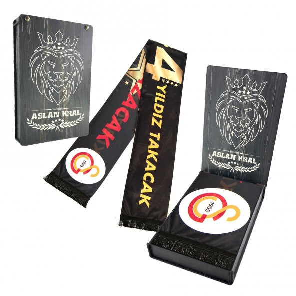 Galatasaray Orijinal Lisanslı Unisex Şal Atkı Özel Ahşap Kutulu ürün görseli 1