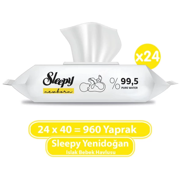 Sleepy Yenidoğan Islak Bebek Havlusu 24x40 (960 Yaprak) ürün görseli 1