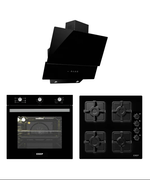 Exep Hero Siyah 3 Lü Ankastre Set (Ed402-Eo320-Ef240) ürün görseli 1