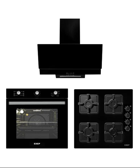 Exep Eco Line Siyah 3 Lü Ankastre Set (Ed401-Eo320-Ef240) ürün görseli 1