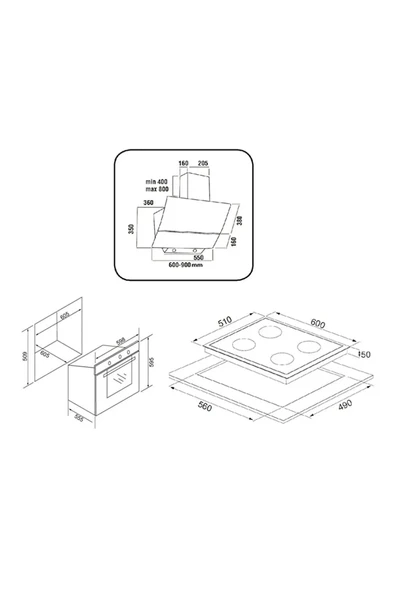 Exep Hero Siyah 3 Lü Ankastre Set (Ed402-Eo320-Ef240) - Resim 5