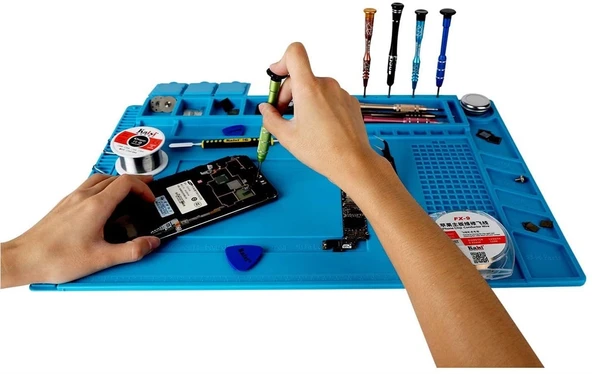 Büyük Telefon Tamir Pedi Isıya Dayanıklı Silikon Anti Statik Kokusuz 45x30cm ürün görseli 1
