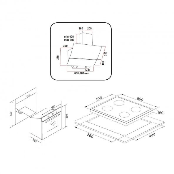 EXEP HERO BEYAZ 3 LÜ ANKASTRE SET (ED402-EO320-EF240) - Resim 5