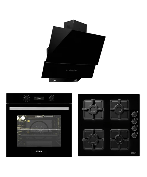EXEP CLASS SİYAH 3 LÜ ANKASTRE SET (ED402-EO320-EF260) ürün görseli 1