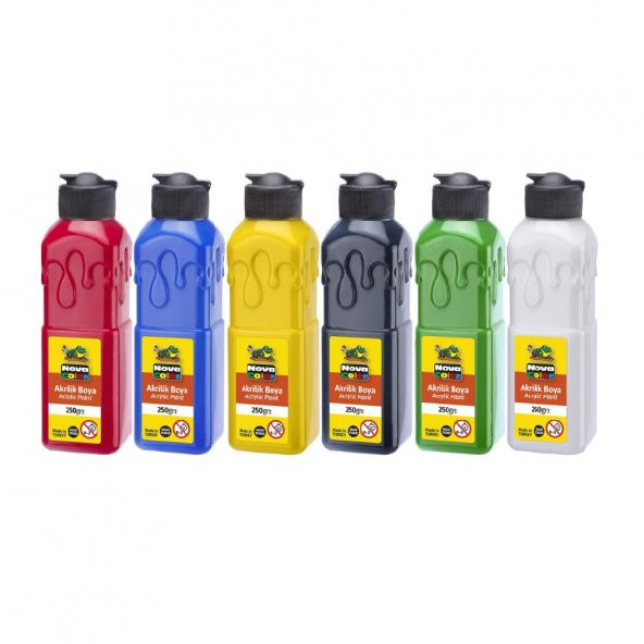 Akrilik Boya 250 Ml 6 Ana Renk 1 Paket Nova Color Akrilik Boyalar 250 Ml 6 lı ürün görseli 1